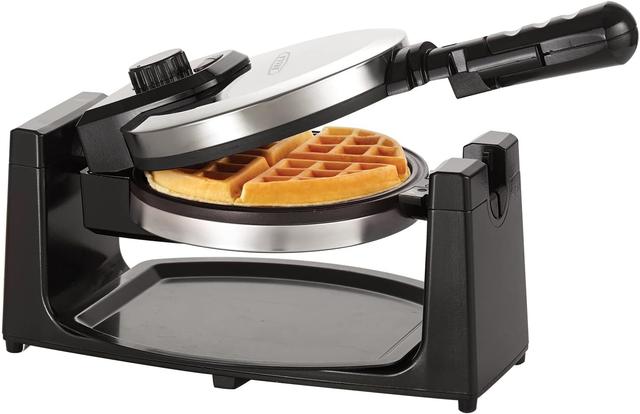 Product image of bella Classic Rotating Belgian Waffle Maker with Nonstick Plates, Removable Drip Tray, Adjustable Browning Control and Cool Touch Handles, Stainless Steel