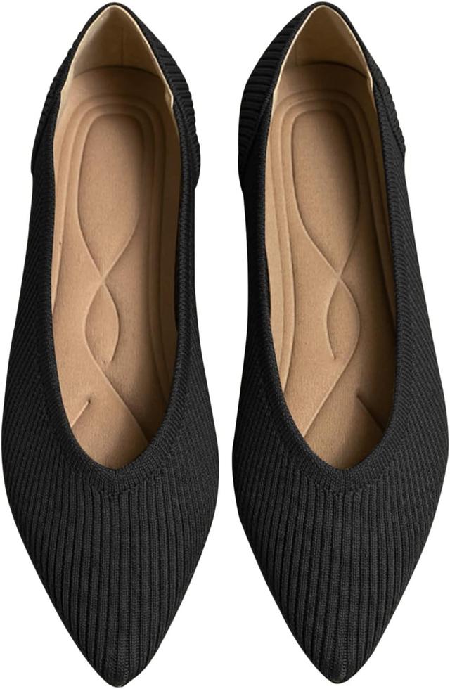 Product image of Women's Flats Shoes Pointed Toe Knit Ballet Comfortable Dressy Slip On Flat