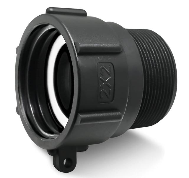 Product image of 275 330 Gallon IBC Tote Tank Valve Adapter. 2" Coarse Thread x 2" NPT Male 1ea