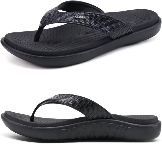 Product image of KuaiLu Womens Flip Flops Ladies Yoga Mat Comfortable Walking Thong Sandals With Plantar Fasciitis Arch Support Slip On Indoor Outdoor For Summer