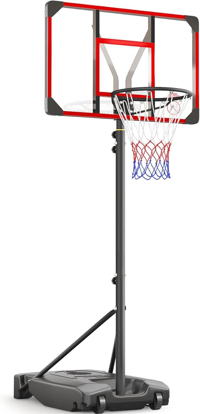 Product image of Kids Basketball Hoop Outdoor 4.82-8.53ft Adjustable, Portable Basketball Hoops & Goals for Kids/Teenagers/Youth in Backyard/Driveway/Indoor, with Enlarged Base and PC Backboard