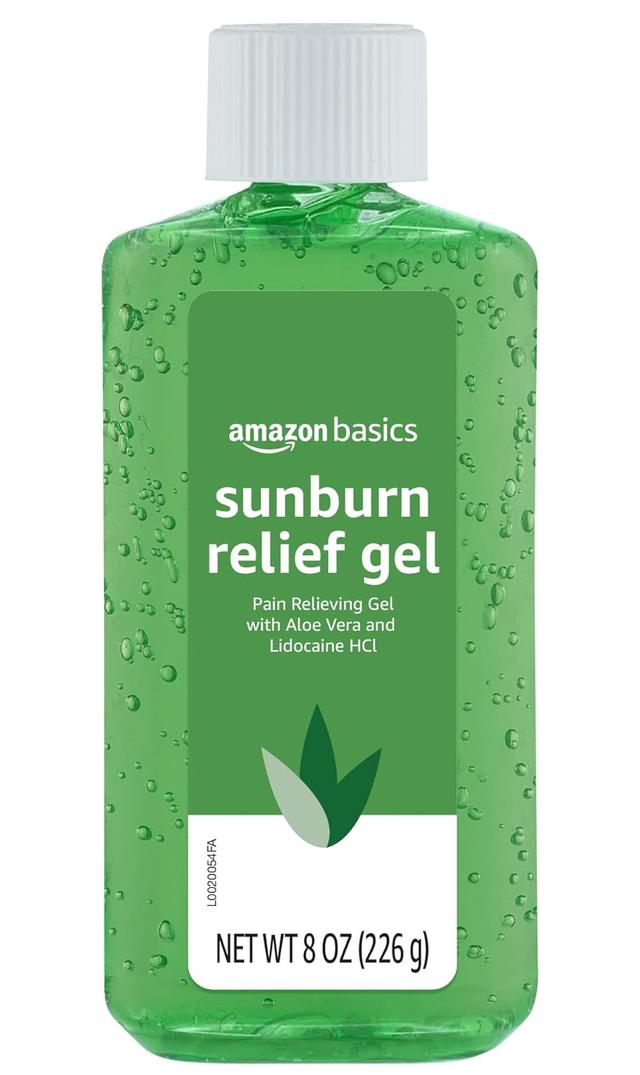 Product image of Amazon Basics Sunburn Relief Gel with Aloe Vera, 8 oz (Pack of 1) (Previously Solimo)