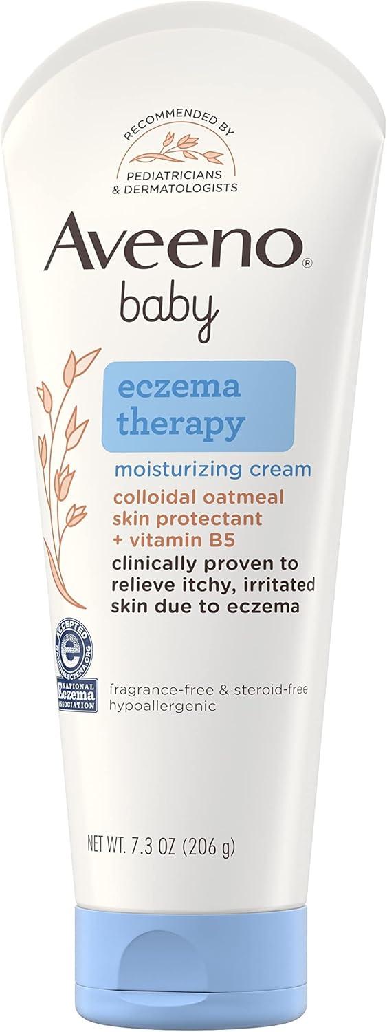 Product image of Aveeno Baby Eczema Therapy Moisturizing Cream, Natural Colloidal Oatmeal & Vitamin B5, Baby Eczema Cream for Dry, Itchy, Irritated Skin Due to Eczema, Paraben- & Steroid-Free, 7.3 oz