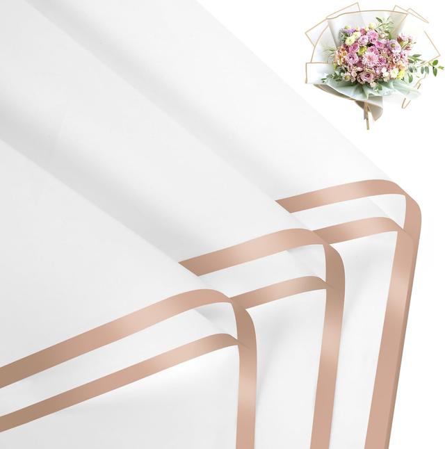 Product image of FUHITIM 20 Sheets Flower Wrapping Paper - Waterproof Floral Bouquet Packaging Paper for DIY Crafts，Florist Supplies Packaging Paper for Wedding Birthday Gift (White)