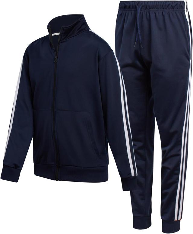 Product image of Boys' Tricot Jogger Set - 2 Piece Active Performance Zip-Up Tracksuit Set (Size: 4-18)
