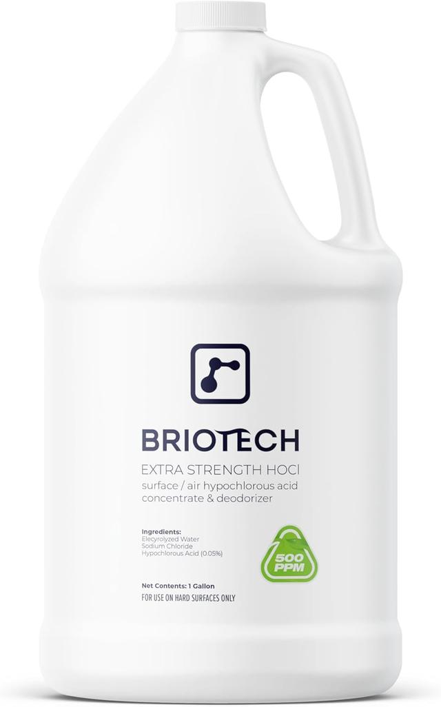 Product image of BRIOTECH Surface/Air 500, Pure Hypochlorous 500 PPM for ULV Foggers Sprayers & Humidifiers, Professional Cleaner Deodorizer for Dental, Offices, Schools, Homes, Peroxide Free, 1 Gallon Refill
