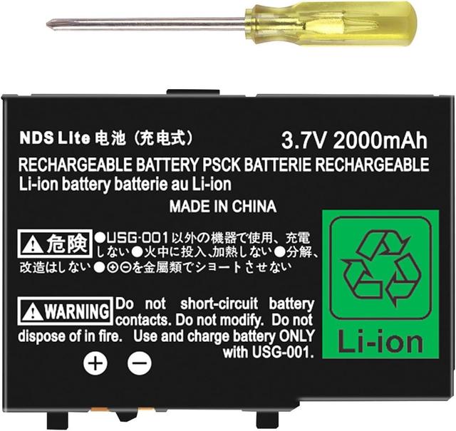 Product image of USG-003 Battery for Nintendo DS Lite/NDS Lite Game Player, 2000mAh 3.7V Rechargeable Lithium-ion Battery Pack for Nintendo DSL NDSL with Tool, Not for DSi, DSi XL, DSi LL