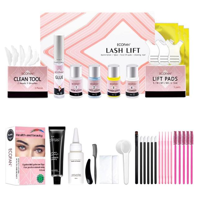 Product image of Lash Lift and Black Kit, Professional Eyelash Perm Kit and Black Eyelash & Eyebrow Set 3 in 1, Quick Lifting & Voluminous Coloring with Complete Tools Gifts for Women Salon Grade Home DIY