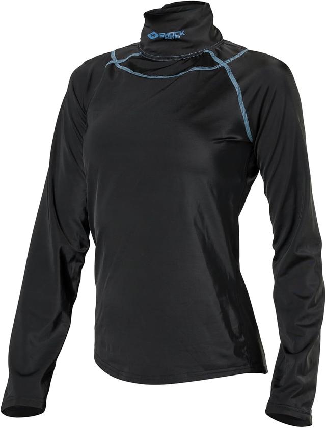 Product image of Shock Doctor Youth Girls Compression Shirt with Neckguard for Hockey. Long Sleeves with Integrated Neck Guard