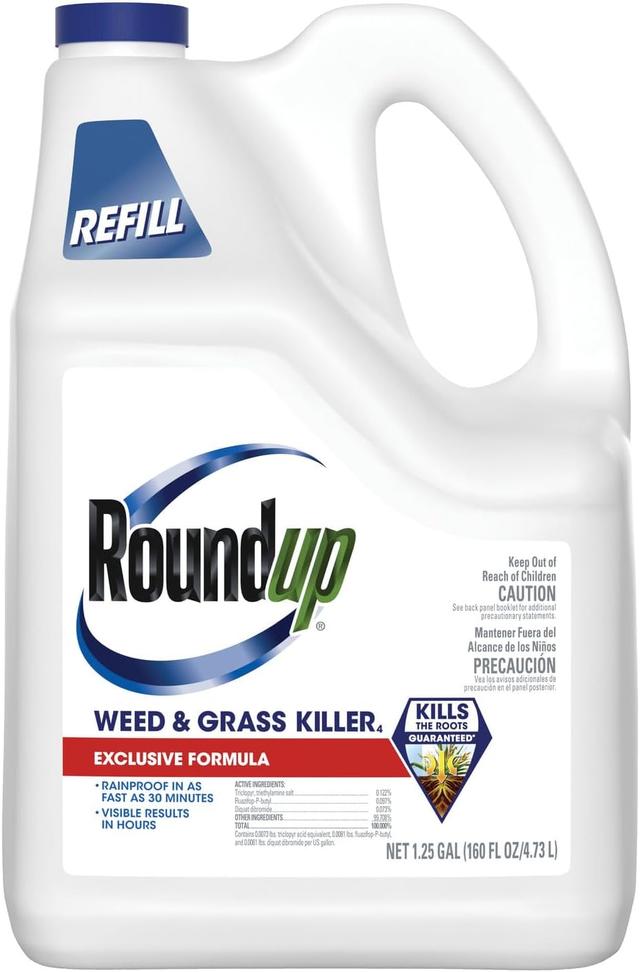 Product image of Roundup Weed & Grass Killer₄ Refill, Use in and Around Flower Beds, Trees, Driveways, Walkways & More, 1.25 gal.