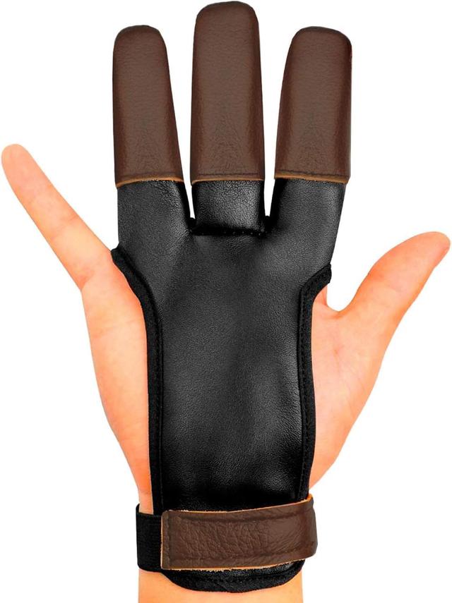 Product image of KESHES Archery Glove - Three Finger Tab with Durable Leather Finger Protector for Recurve & Longbow Bows - Comfortable Guard for Men, Women, & Youth - Ideal for Archery Hunting & Target Practice
