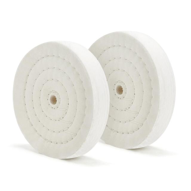 Product image of SCOTTCHEN Buffing Polishing Wheel 6 inch (70 Ply) Extra Thick for Bench Grinder Tool with 1/2" Arbor Hole 2 PCS
