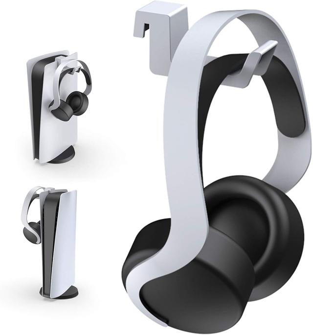 Product image of NexiGo PS5 Headphone Holder, [Minimalist Design] Mini Headphone Hanger with Supporting Bar, for Sony PlayStation 5 Gaming Headset, White