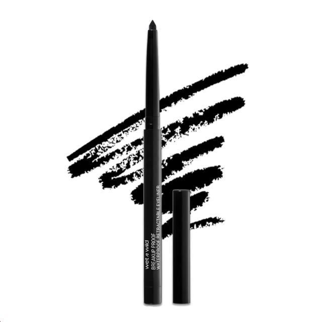 Product image of wet n wild Mega Last Breakup Proof Retractable Eyeliner - Ultra-Fine Brush, Waterproof,16-Hour Long-Lasting Wear - Cruelty-Free & Vegan - Black
