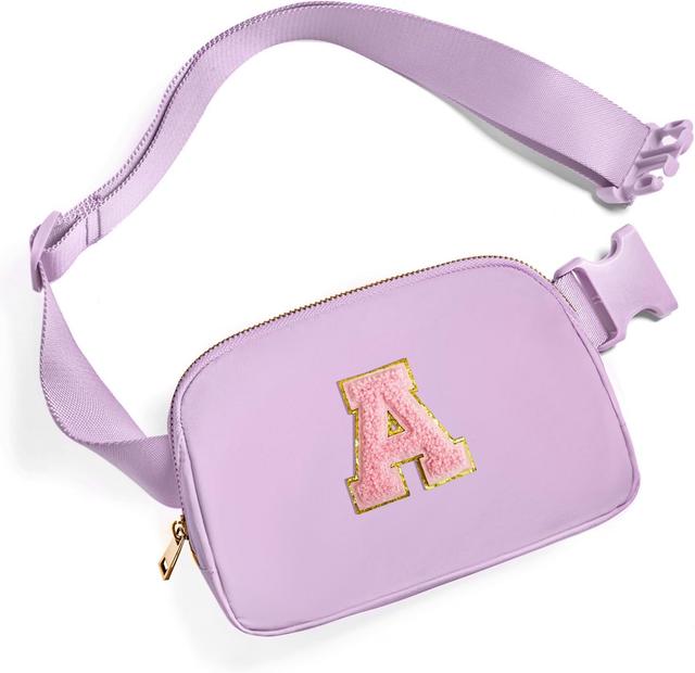 Product image of Gitus Initial Belt Bag Fanny Pack Crossbody Bag for Girls Birthday Gifts Age 8-10 Teen Girl Gifts Trend Stuff Personalized Letter Gifts for Daughter Sister (Lavender-A)