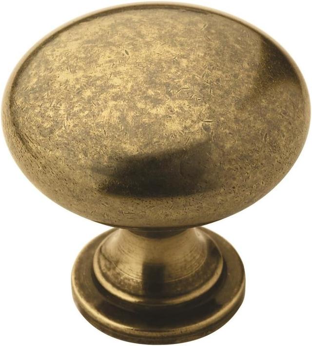 Product image of Amerock | Cabinet Knob | Burnished Brass | 1-1/4 inch (32 mm) Diameter | Edona | 1 Pack | Drawer Knob | Cabinet Hardware