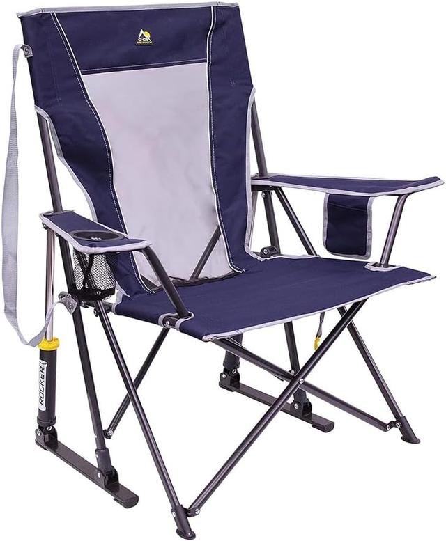 Product image of GCI Outdoor Comfort Pro Rocker Collapsible Rocking Chair & Outdoor Camping Chair, Indigo Blue