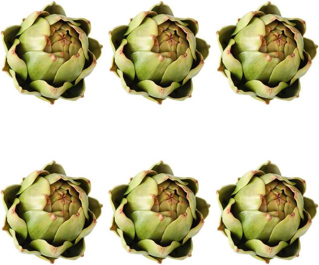 Product image of GiftYou 6-Pack Large Artificial Artichoke Fake Vegetables and Fruits for Kitchen Decorations (Green)