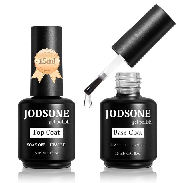 Product image of JODSONE 2 Bottles of Top Coat Base Coat Set No Wipe Foundation Combination Bright Surface At Home DIY Nail Salon Girl Gift