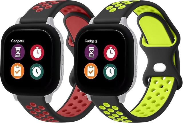 Product image of Meliya 2 Pack Silicone Bands for Gizmo Watch 3 Adventure 3 2 1/Gabb Watch 3e 3 2 1/SyncUP Watch,Cosmo JrTrack 4/3/2 SE/2/JrTrack Band, 20mm Soft Sport Breathable Waterproof Skin-friendly Watch Band