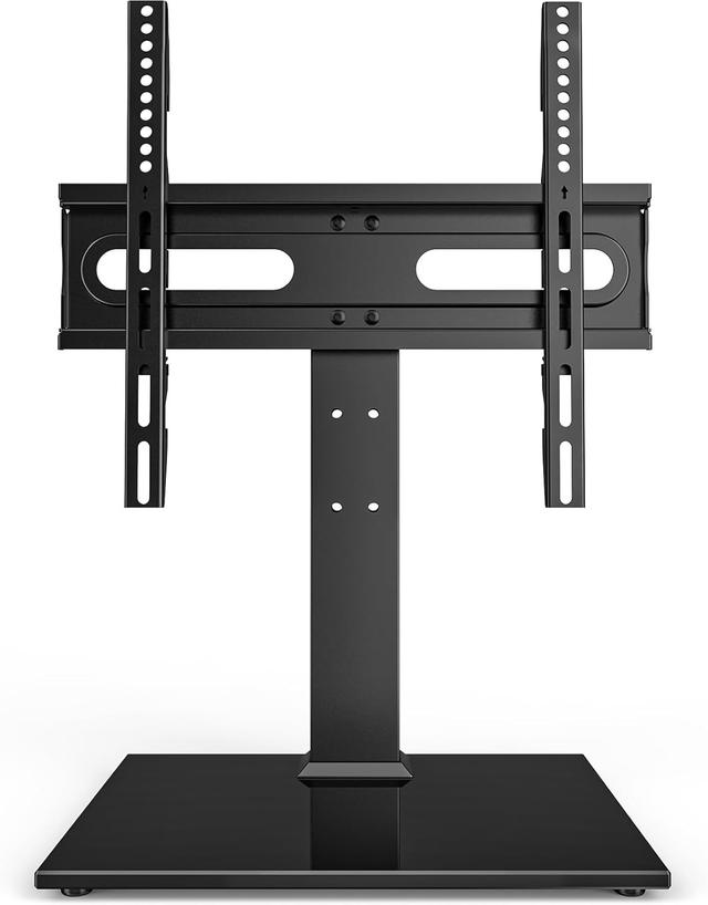 Product image of Universal TV Stand - Table Top TV Stand for 27-60 inch LCD LED TVs - 9 Level Height Adjustable TV Base Stand with Tempered Glass Base & Wire Management, VESA 400x400mm