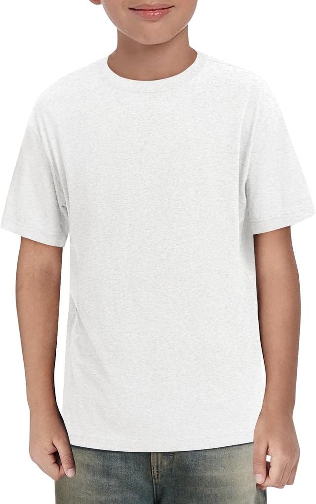 Product image of Haloumoning Boys Short Sleeve Shirts Kids Summer Crewneck T-Shirts Casual Tops Tees 5-14 Years