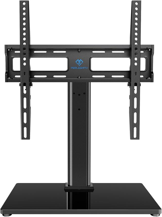 Product image of PERLESMITH Swivel Universal TV Stand/Base - Table Top TV Stand for 32-60 inch LCD LED TVs - Height Adjustable TV Mount Stand with Tempered Glass Base, VESA 400x400mm,Holds up to 88lbs PSTVS09