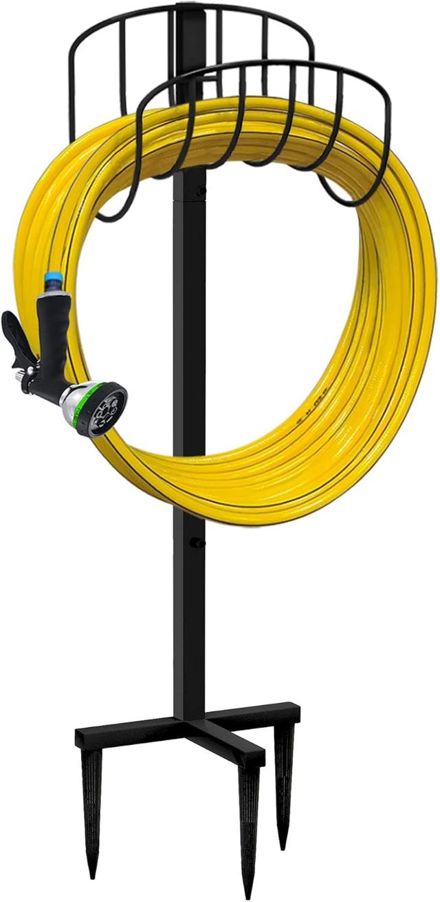 Product image of Freestanding Garden Hose Holder Hanger, Heavy Duty Metal Water Hose Storage Stand Rack