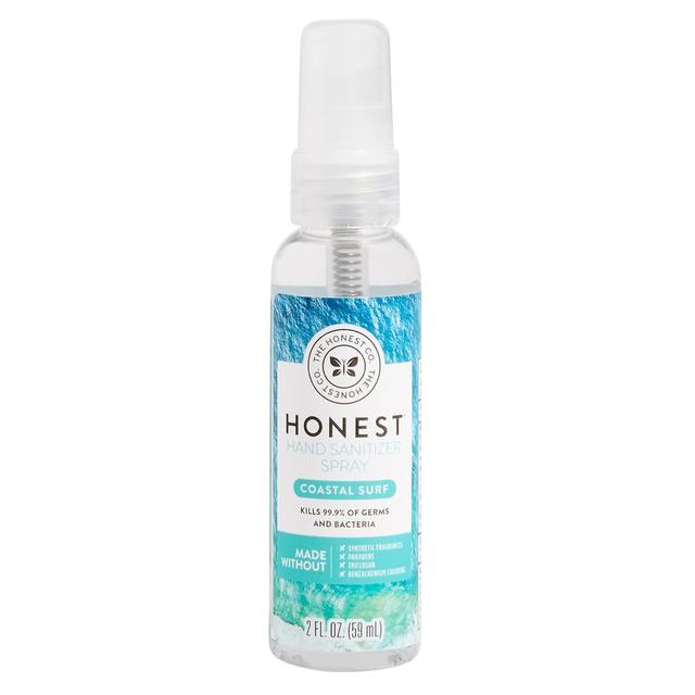 Product image of The Honest Company Plant-Based Hand Sanitizer Spray | Kills 99.9% of Germs | Hypoallergenic, Quick-drying + Moisturizing | Coastal Surf, 2 fl oz