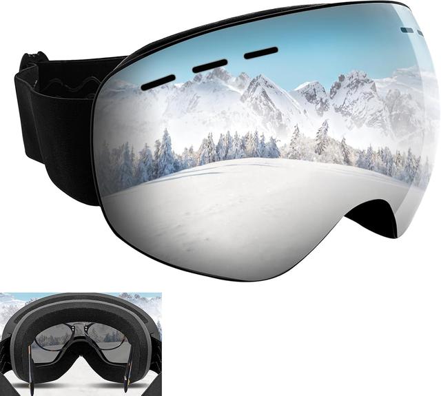 Product image of Ski Goggles OTG Over Glasses Snow Sports Goggles Snow Snowboard Goggles Anti Fog UV Protection Anti Bendable Dual-Lenses