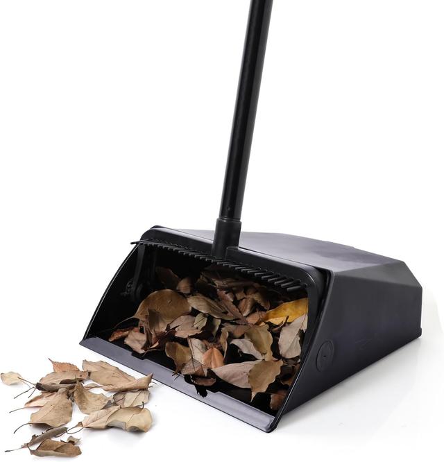 Product image of Eyliden Large Commercial Dustpan with Comb Teeth, Upright Heavy Duty Dust Pan for Restaurants Garages Courtyard Sidewalks Lobby Home Kitchen Room Office Classroom (1pc Dustpan)