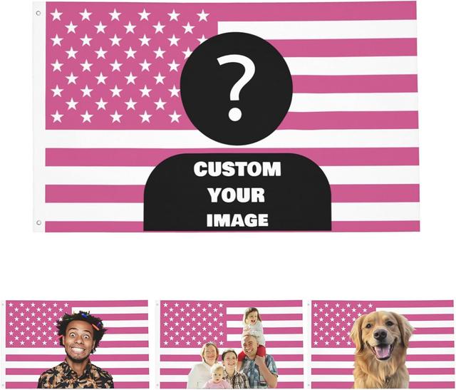 Product image of Custom Pink America Flag 3X5 Ft Personalized Flags Design Your Image Funny Tapestry Poster For Decorate Clubs Concerts Bars University Dormitories Living Rooms Bedrooms