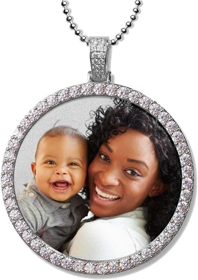 Product image of PicturesOnGold.com Photo Engraved XL Cubic Zirconia Pendant in Size 2 x 2 Inch