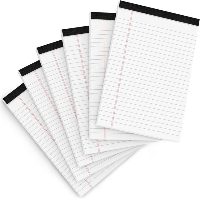 Product image of Legal Pads 5x8 Inch Writing Pads for Office Note Pads 5x8 for Work 80 GSM Paper College Ruled Legal Pad To Do List Notepad 30 Sheets 6 Pack Notebook Writing Pad Notepads for Grocery List Shopping List