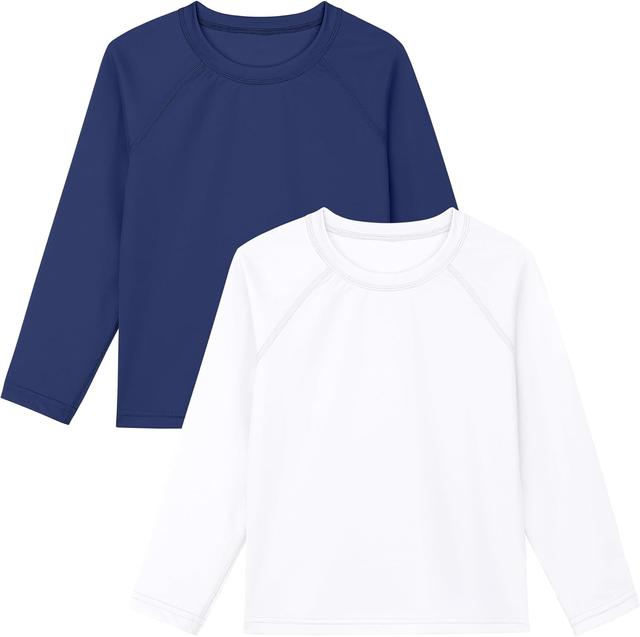 Product image of Poroka 2 Pack Baby and Toddler Boys' UPF 50+ Long-Sleeve Rashguards Baby Boy Quick Dry Swim Shirt Toddler Swimwear Surf Tops