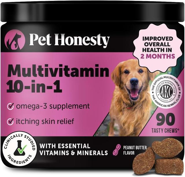 Product image of Multivitamin Dog Supplement, Glucosamine chondroitin for Dogs, Probiotics, Omega Fish Oil, Dog Supplements & Vitamins, Vitamins for Skin and Coat Allergies, (Peanut Butter 90 ct)