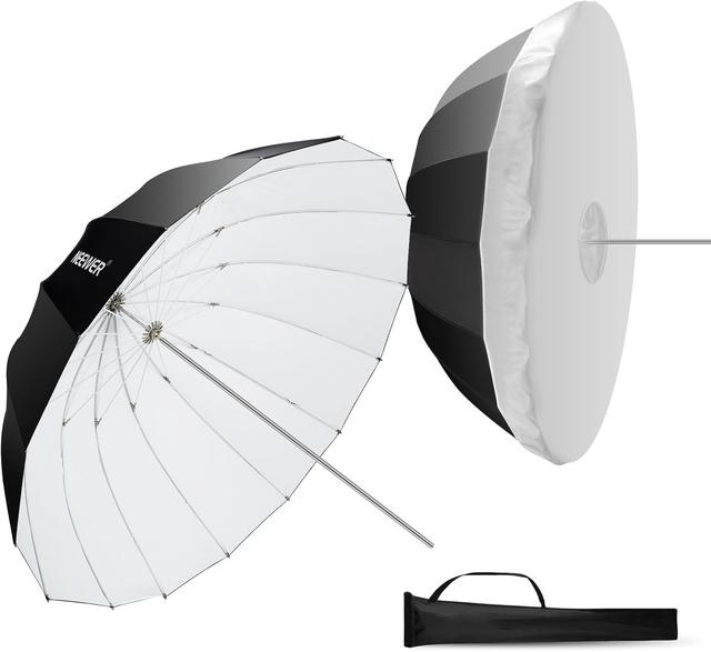 Product image of NEEWER 71"/180cm Parabolic Reflective Umbrella Photography with White Inner, Soft Lighting with Diffuser Cover, Bag, Quick Fold for Camera Photo Studio Video Light Shooting Monolight Flash, NS4U