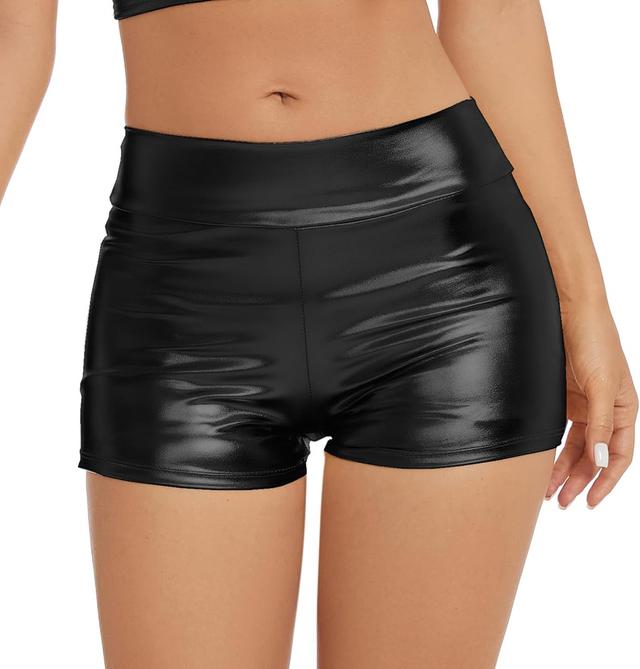 Product image of Women's Metallic Rave Booty Shorts Shiny High Waisted Bottoms for Dance Festival
