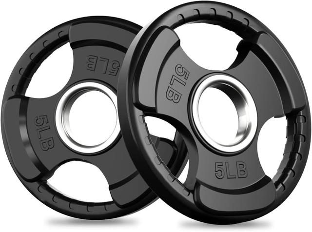 Product image of RitFit Olympic Rubber Grip Plates for Barbell, 2-Inch Weight Plates for Weightlifting and Strength Training in Home & Gym, Single, Pair and Sets(2.5/5/10/25/35/45 LB)