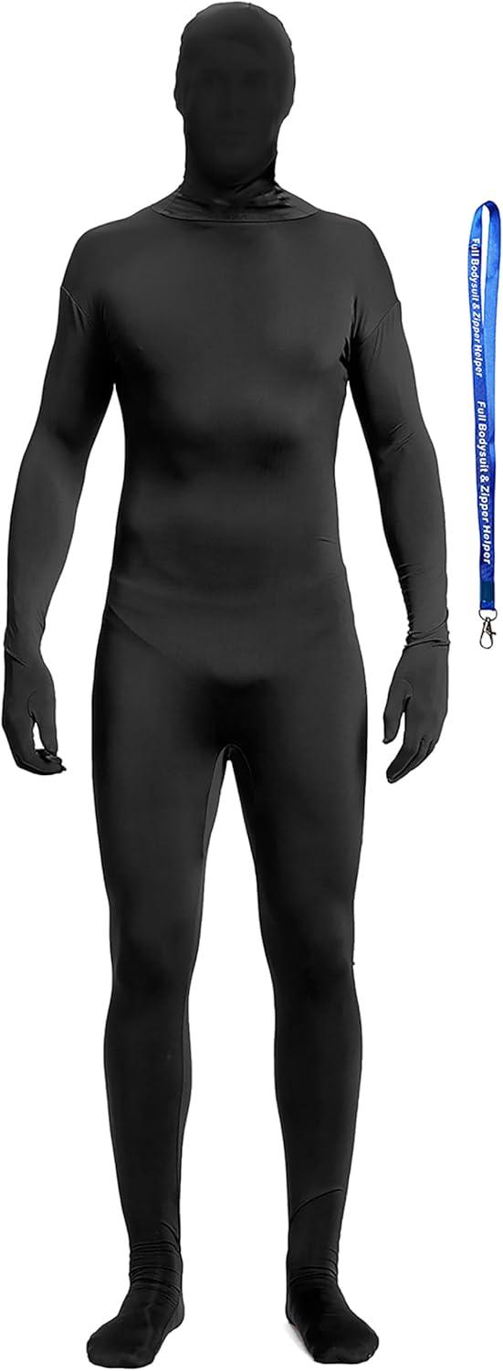 Product image of Full Bodysuit Include Zipper Helper Unisex Spandex Stretch Adult Costume Zentai Disappearing Man Body Suit