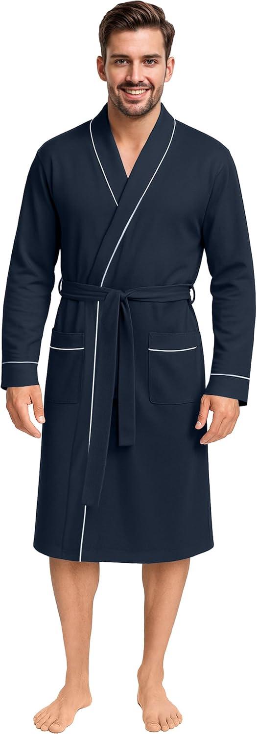 Product image of NY Threads Men's Robe Cotton Blend Knit Bathrobe