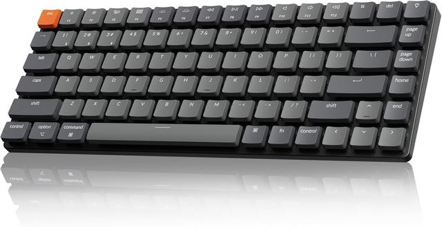 Product image of Keychron K3 Version 2, 84 Keys Ultra-Slim Wireless Bluetooth/USB Wired Mechanical Keyboard with White LED Backlit, Low-Profile Gateron Mechanical Brown Switch Compatible with Mac Windows