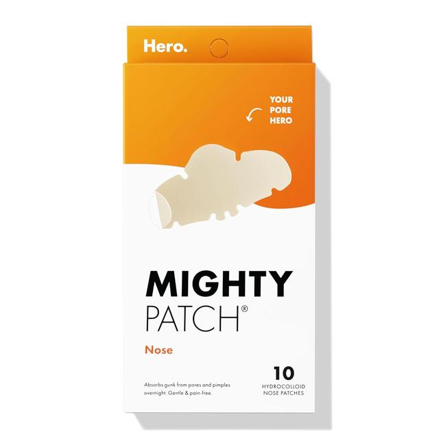 Product image of Mighty Patches for nose pores from Hero Cosmetics - XL Hydrocolloid Pimples, Zits and Oil - Dermatologist-Approved Overnight pore Strips to Absorb Acne nose Gunk (10 Count)