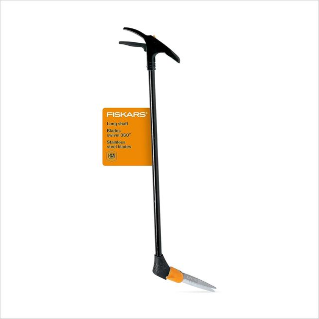 Product image of Fiskars Grass Shears, Long Handle, 36" Handle Lawn Shears for Trimming Grass while Standing, Lawn Cutter with 360-Degree Swivel Blade