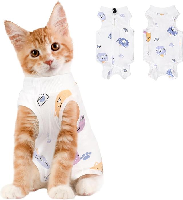 Product image of Cat Recovery Suit Female, Breathable Cat Onesie After Surgery Female for Abdominal Wounds or Skin Diseases, Surgery Recovery Suit Kitten Onesie After Spay Wear Anti Licking