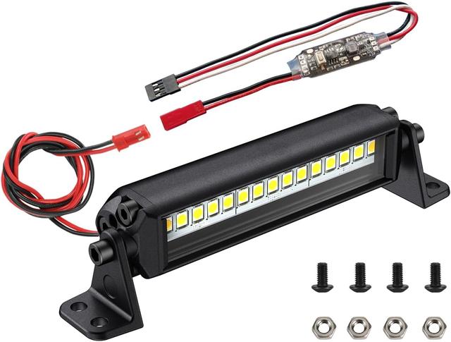 Product image of RC Light Bar 15 LED 2.95 Inch Aluminum RC Lights RC Crawler Accessories for Axial SCX10 Traxxas TRX4 TRX4M Arrma Senton Redcat GEN7 1/10 1/18 Scale Rock Crawler Truck RC Car Roof Light Kit