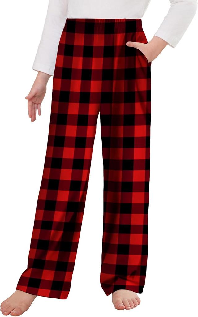 Product image of Arshiner Pajama Pants for Girls Long Sleep Plaid Pants Soft Lounge Pj Bottoms with Pockets