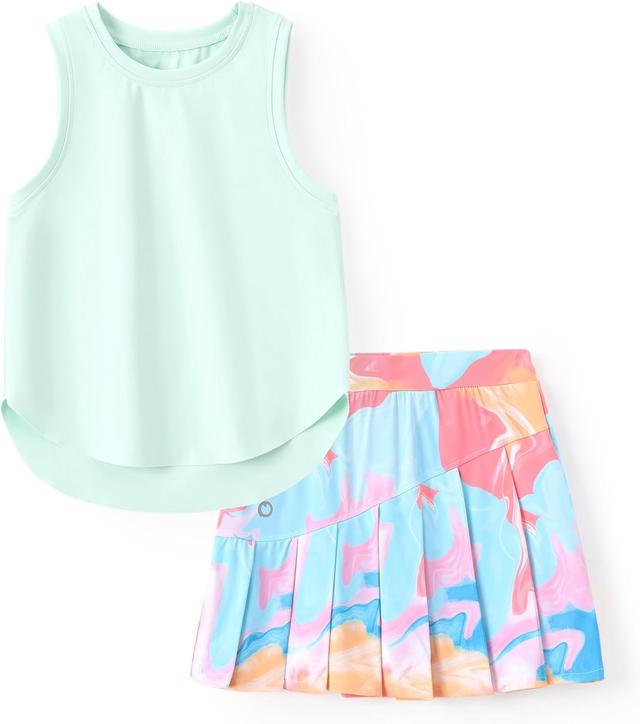 Product image of PATPAT Girls Tennis Skirt Sets Moisture Wicking Tank Tops and Pleated Skirts 2 Piece Outfits Activewear Sets 5-12 Years