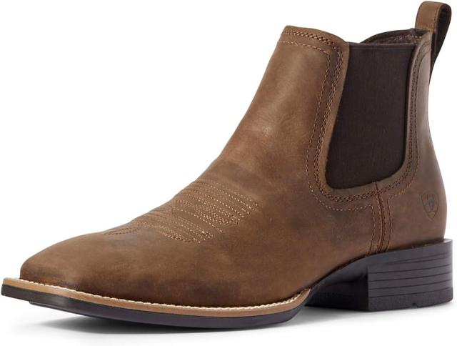 Product image of Ariat Mens Booker Ultra Embroidered Square Toe Chelsea Casual Boots Ankle - Beige