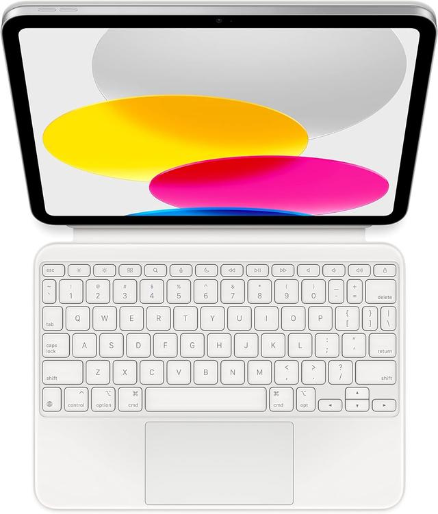 Product image of Apple Magic Keyboard Folio: iPad Keyboard and case for iPad (A16 and 10th Generation), Detachable Two-Piece Design That attaches magnetically, Built-in trackpad, US English – White